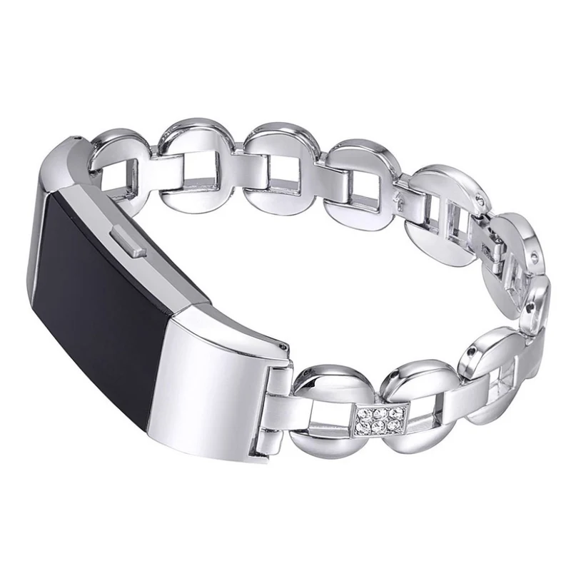 Bequem Fitbit Charge 2 Metall und Strass armband