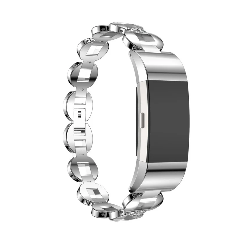 Bequem Fitbit Charge 2 Metall und Strass armband
