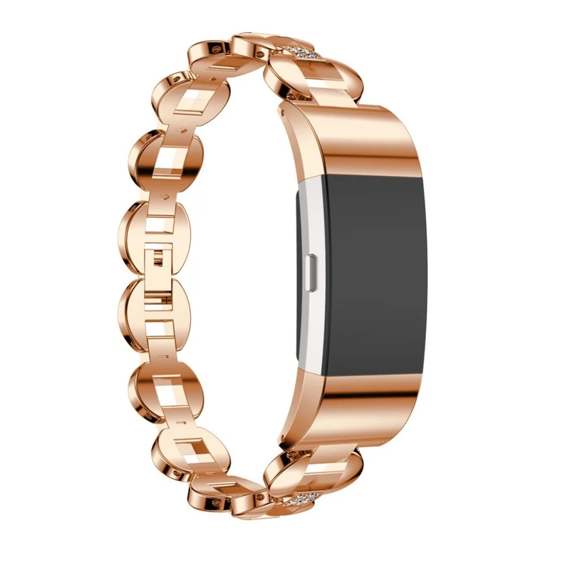 Bequem Fitbit Charge 2 Metall und Strass armband