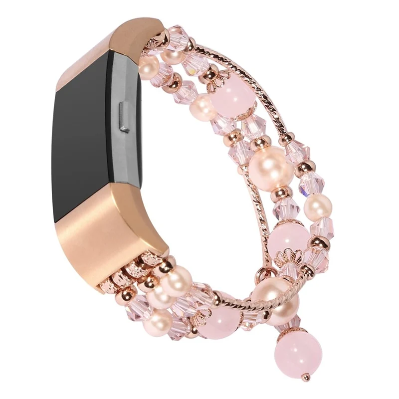 Super robust Fitbit Charge 2 Metall und Stein armband