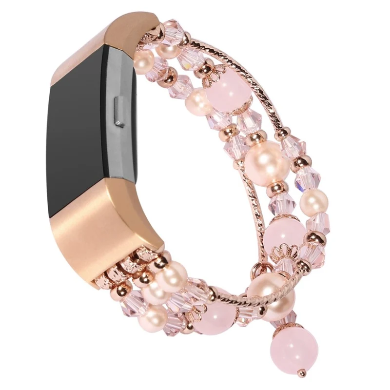 Super robust Fitbit Charge 2 Metall und Stein armband