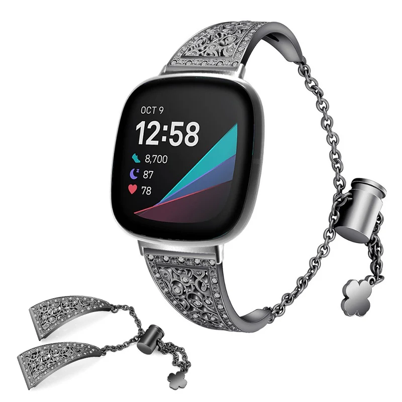 Süß Fitbit Versa 3 / Fitbit Sense Metall und Strass armband
