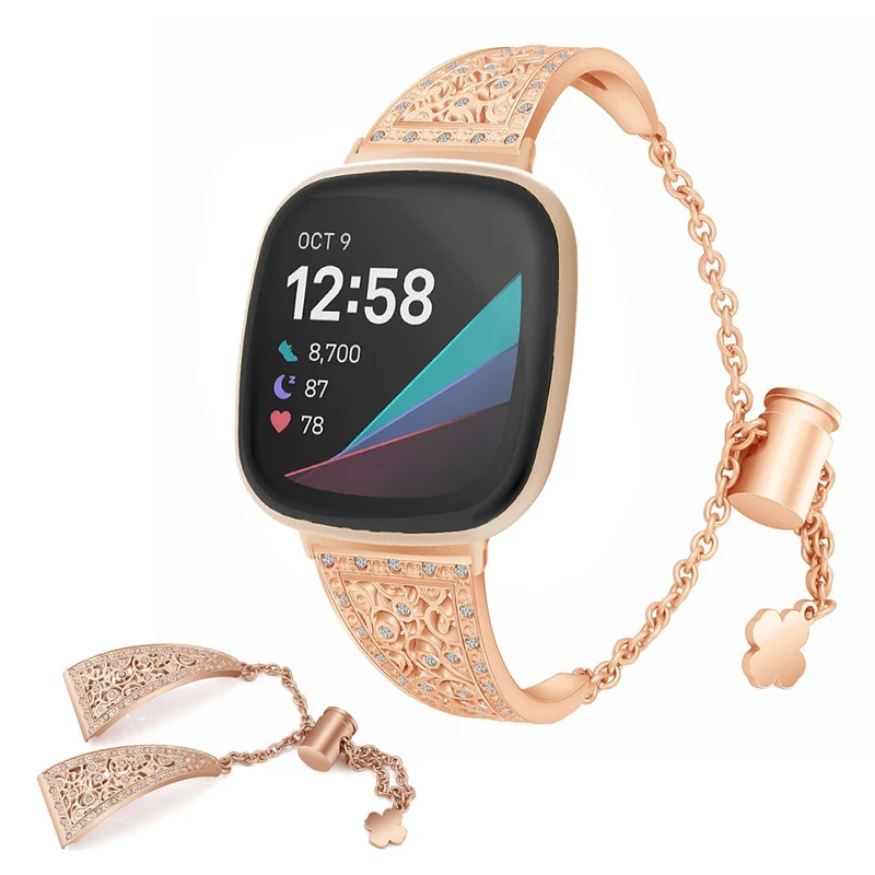 Süß Fitbit Versa 3 / Fitbit Sense Metall und Strass armband