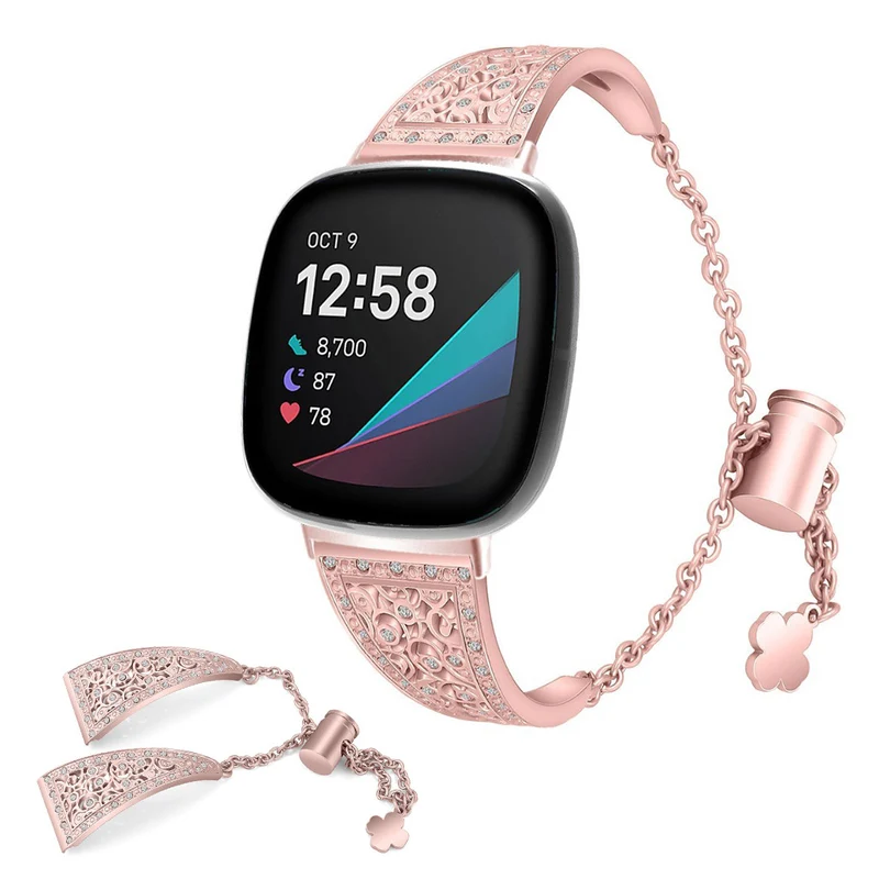 Süß Fitbit Versa 3 / Fitbit Sense Metall und Strass armband