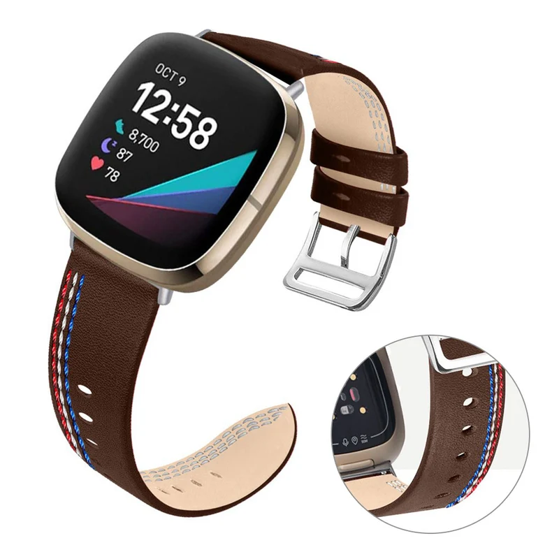 Auffallend nett Fitbit Versa 3 Echtes Leder armband