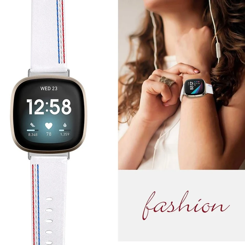 Auffallend nett Fitbit Versa 3 Echtes Leder armband