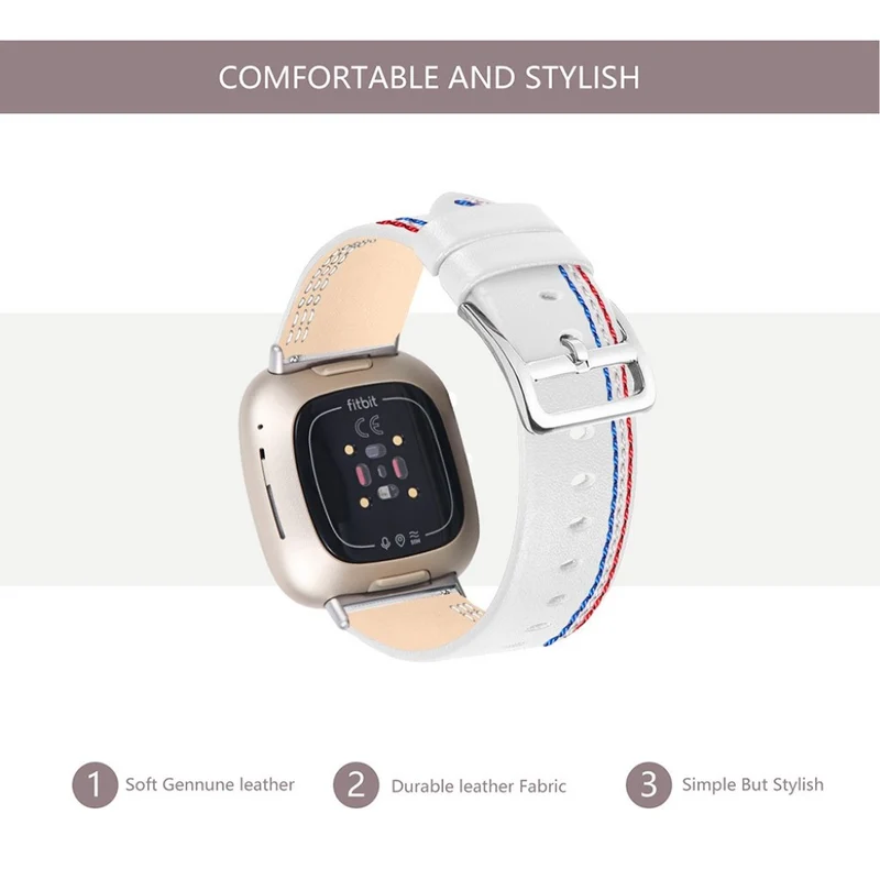 Auffallend nett Fitbit Versa 3 Echtes Leder armband
