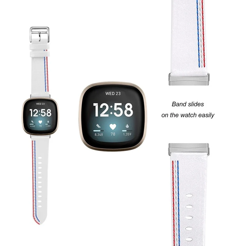 Auffallend nett Fitbit Versa 3 Echtes Leder armband