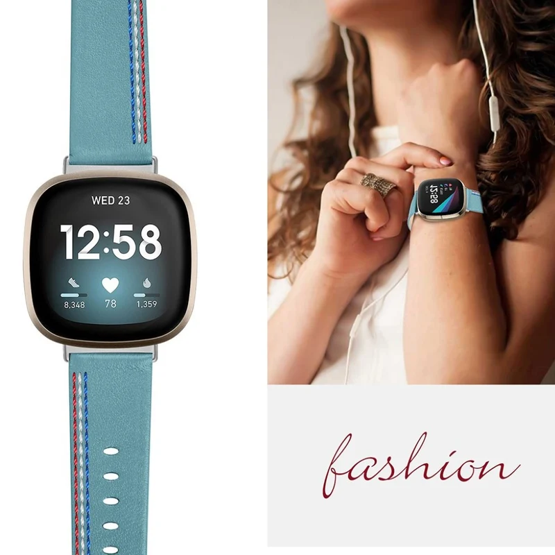 Auffallend nett Fitbit Versa 3 Echtes Leder armband