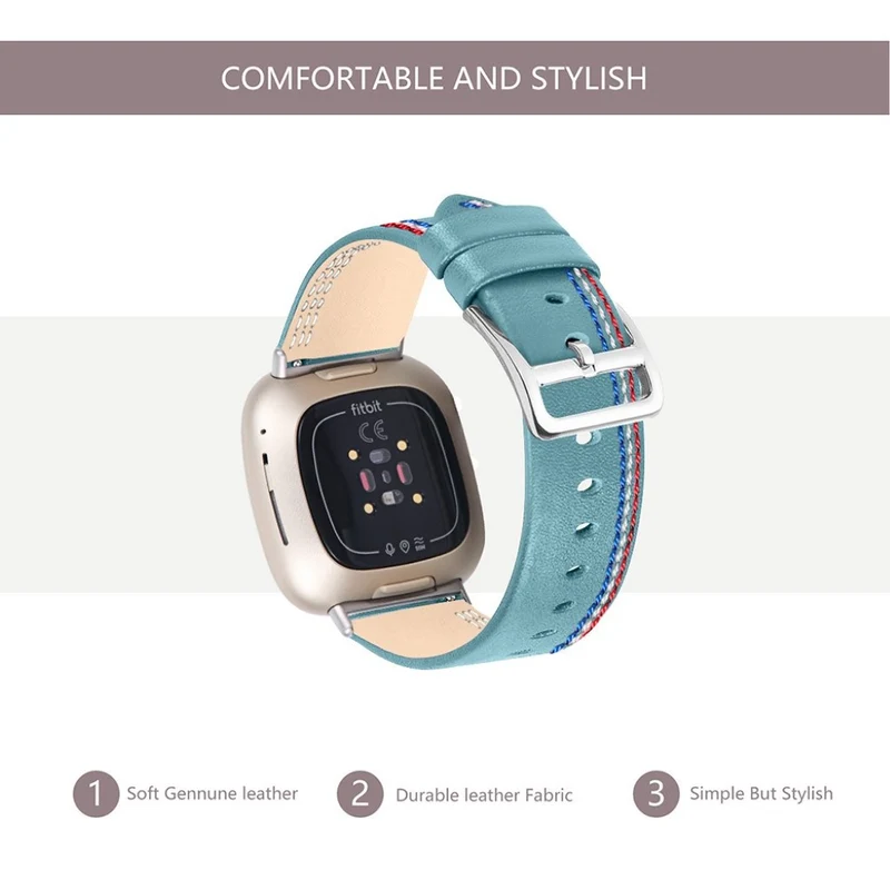 Auffallend nett Fitbit Versa 3 Echtes Leder armband