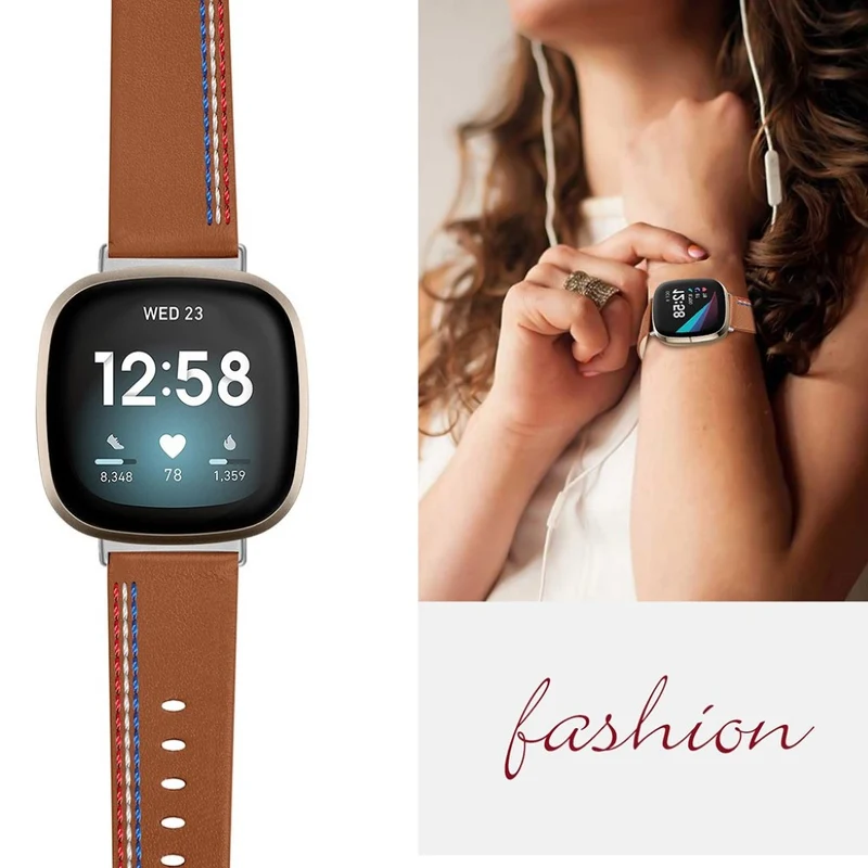Auffallend nett Fitbit Versa 3 Echtes Leder armband