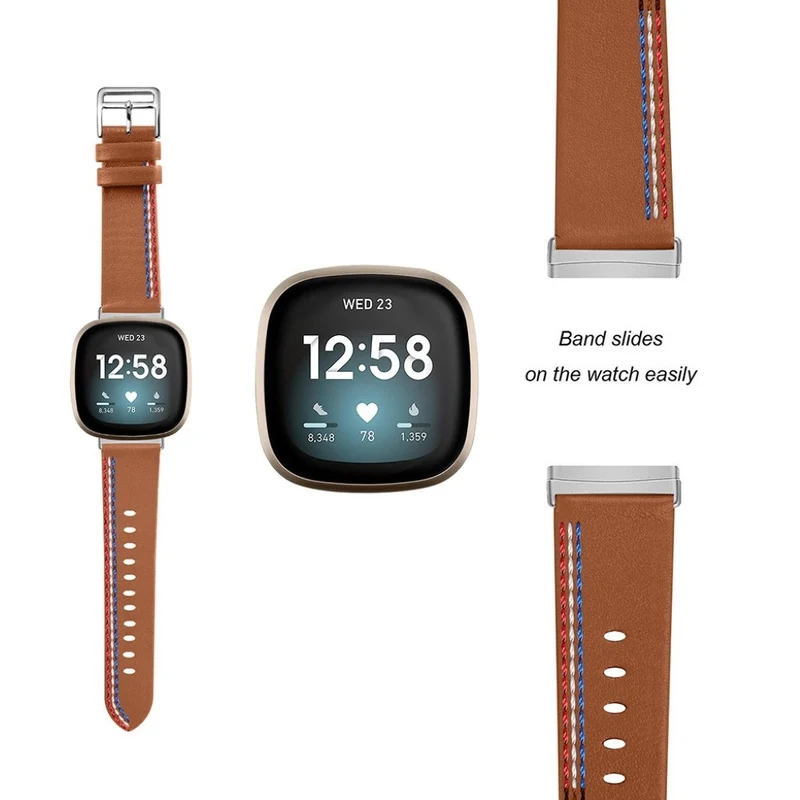 Auffallend nett Fitbit Versa 3 Echtes Leder armband