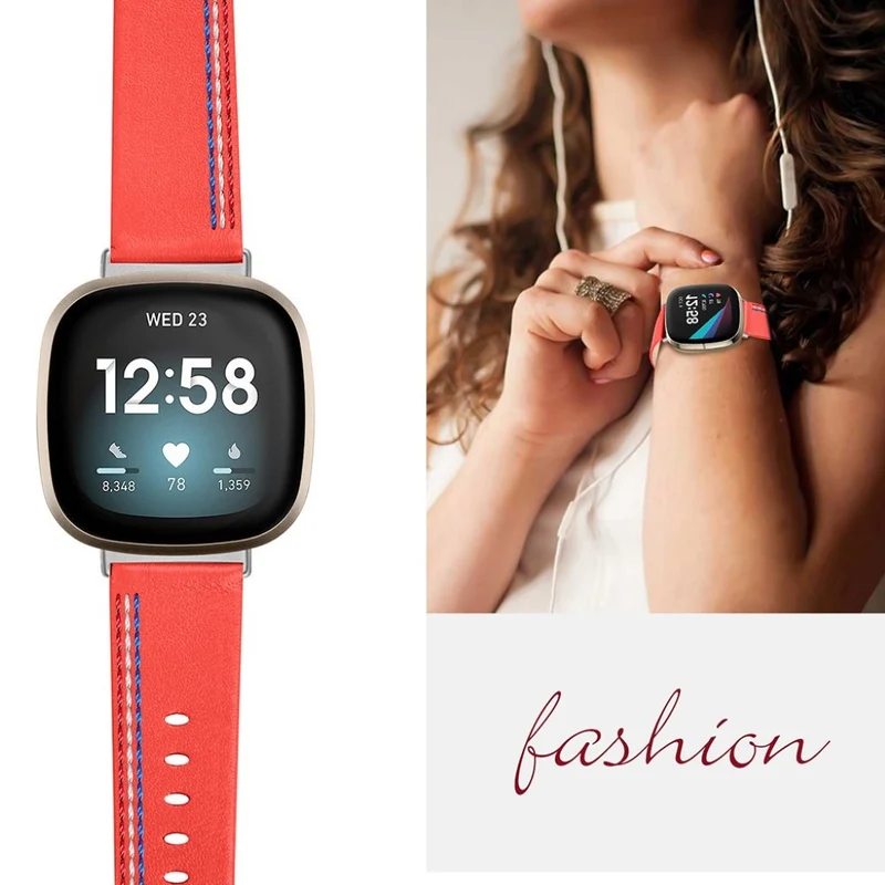 Auffallend nett Fitbit Versa 3 Echtes Leder armband