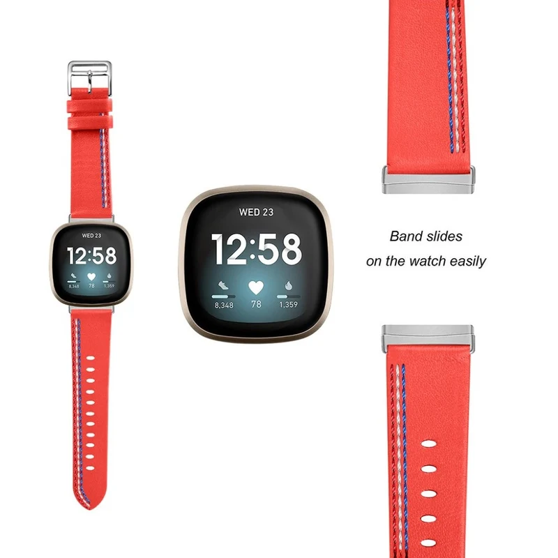 Auffallend nett Fitbit Versa 3 Echtes Leder armband