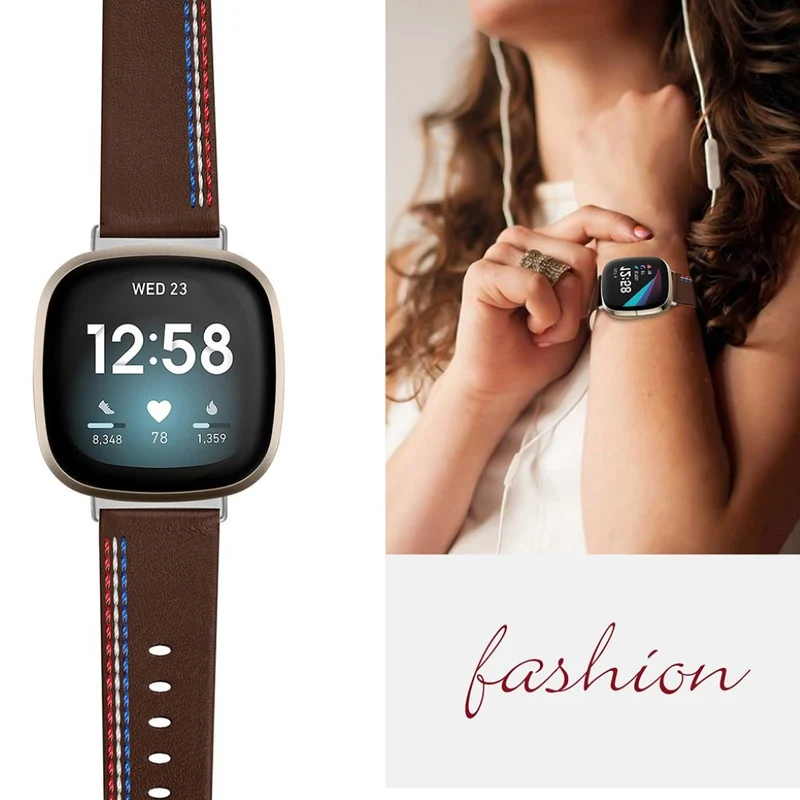 Auffallend nett Fitbit Versa 3 Echtes Leder armband