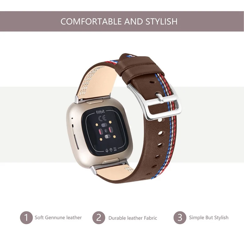 Auffallend nett Fitbit Versa 3 Echtes Leder armband