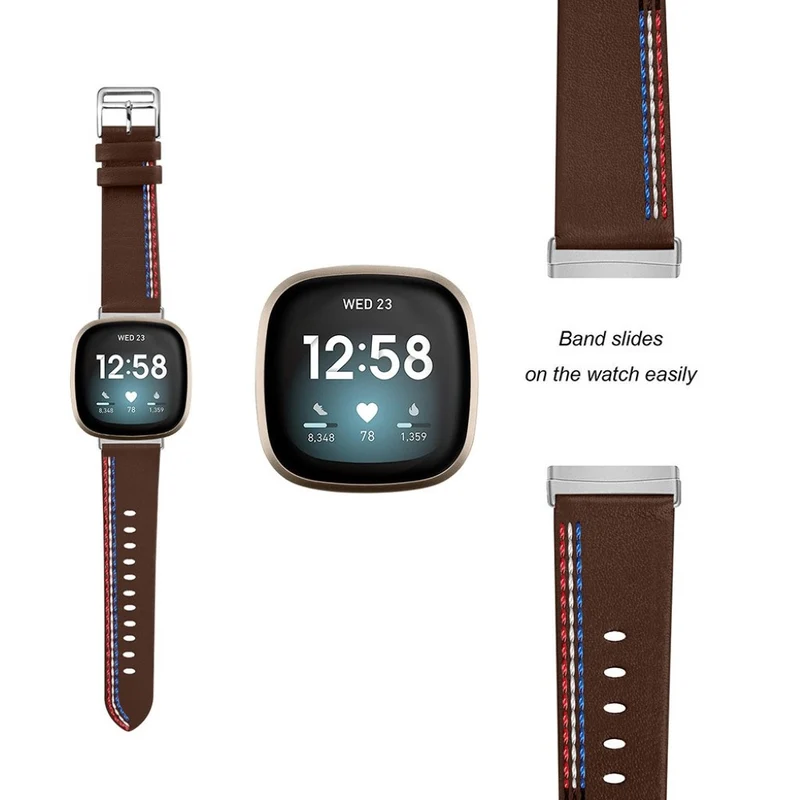 Auffallend nett Fitbit Versa 3 Echtes Leder armband
