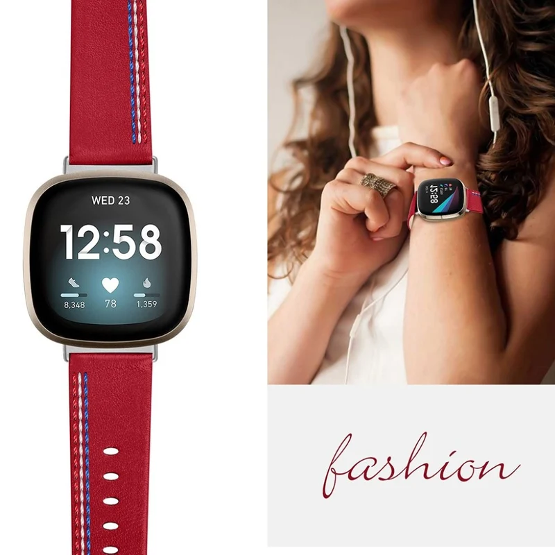 Auffallend nett Fitbit Versa 3 Echtes Leder armband