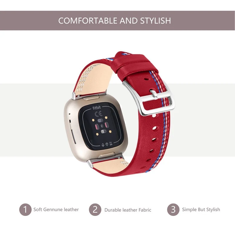 Auffallend nett Fitbit Versa 3 Echtes Leder armband