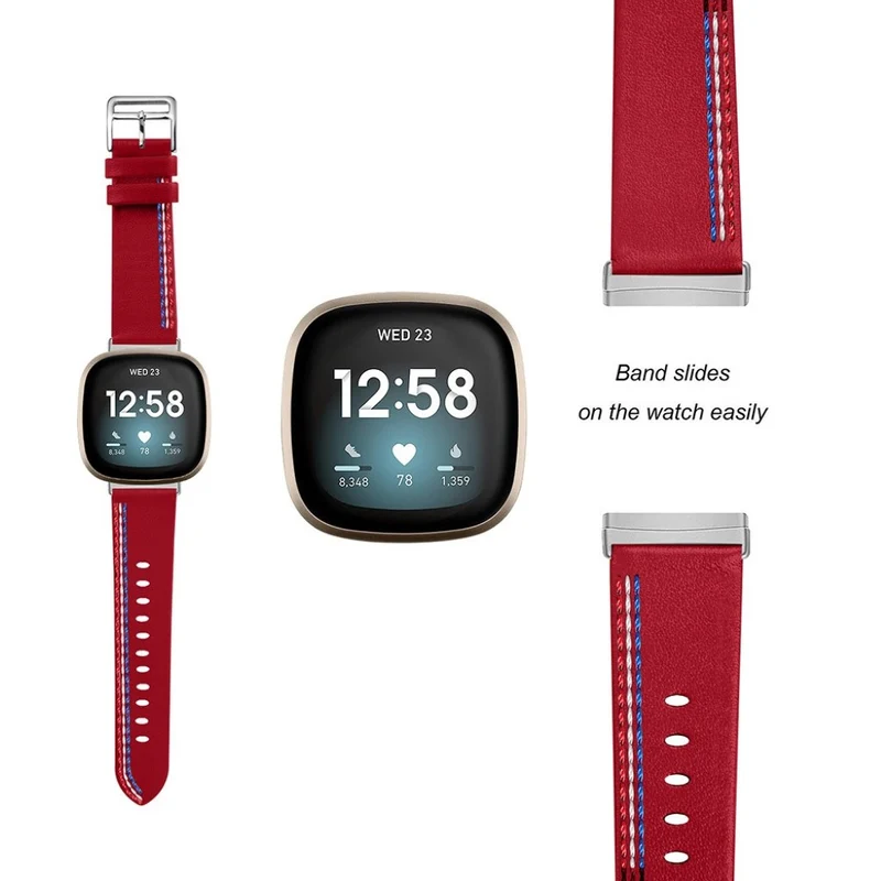 Auffallend nett Fitbit Versa 3 Echtes Leder armband