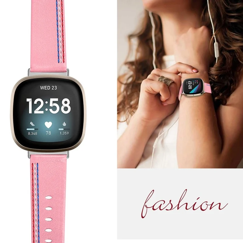Auffallend nett Fitbit Versa 3 Echtes Leder armband