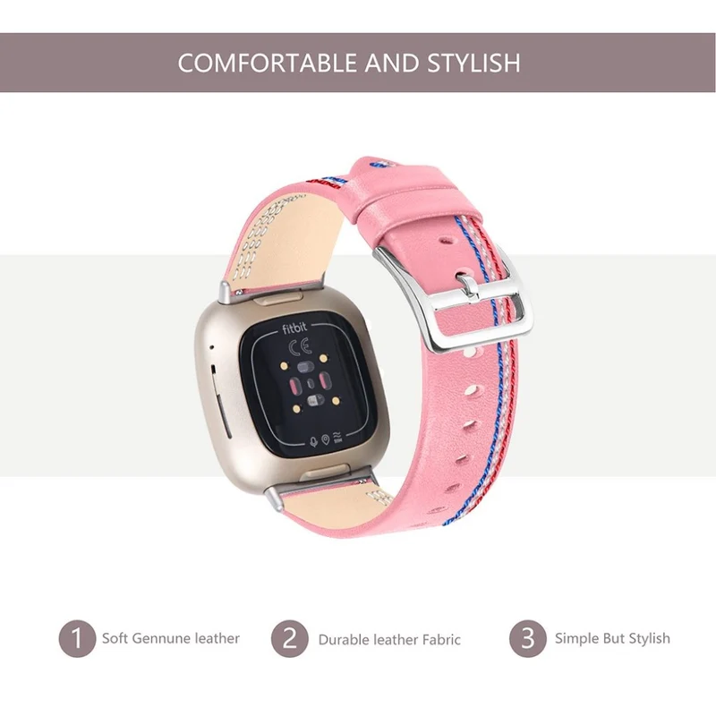 Auffallend nett Fitbit Versa 3 Echtes Leder armband