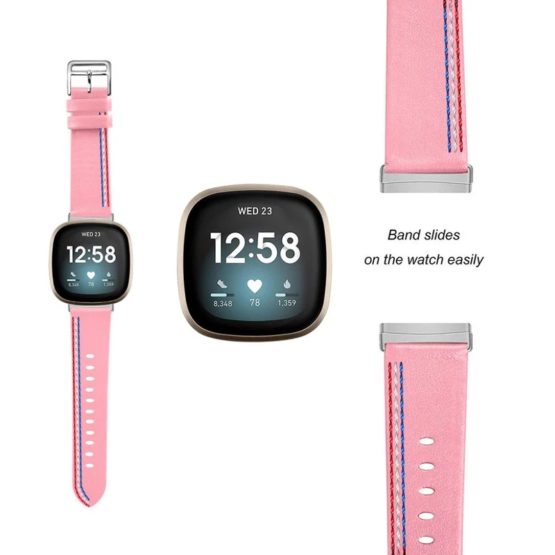 Auffallend nett Fitbit Versa 3 Echtes Leder armband