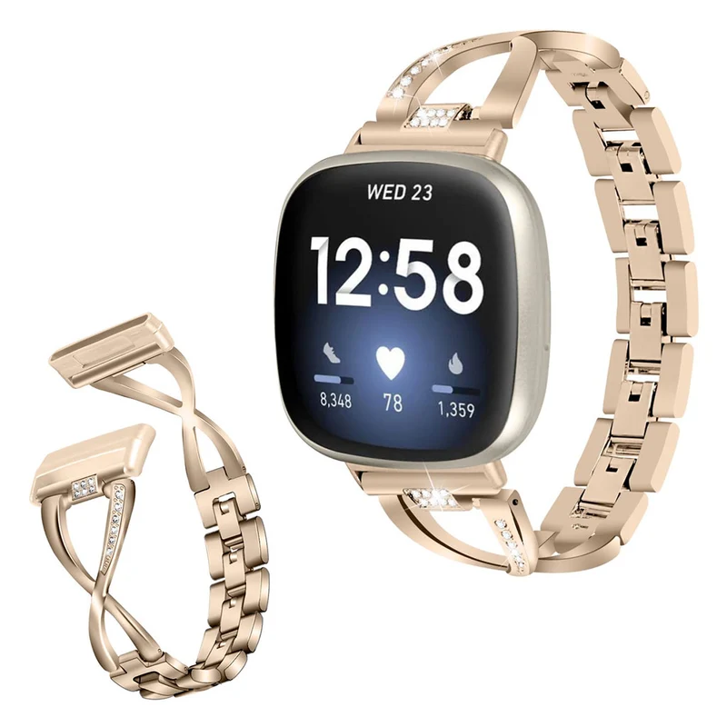 Süß Fitbit Versa 3 / Fitbit Sense Metall und Strass armband