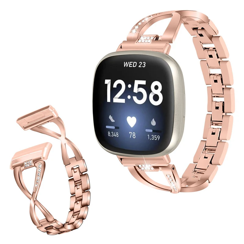 Süß Fitbit Versa 3 / Fitbit Sense Metall und Strass armband