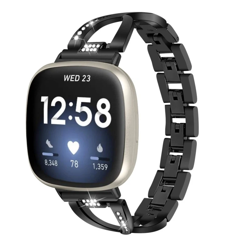 Süß Fitbit Versa 3 / Fitbit Sense Metall und Strass armband