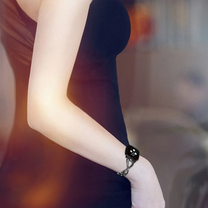 Süß Fitbit Versa 3 / Fitbit Sense Metall und Strass armband