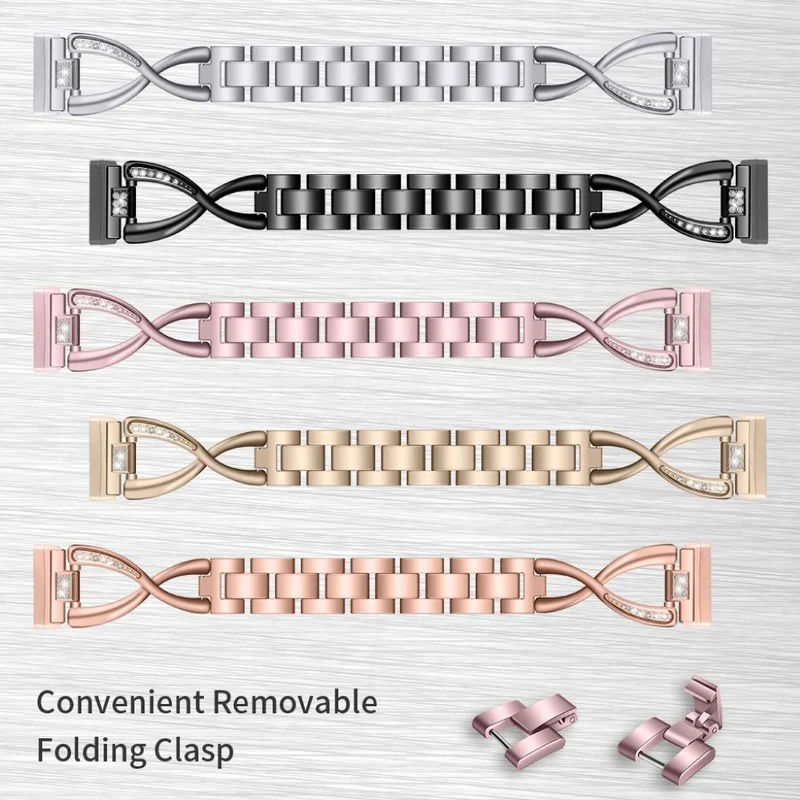 Süß Fitbit Versa 3 / Fitbit Sense Metall und Strass armband