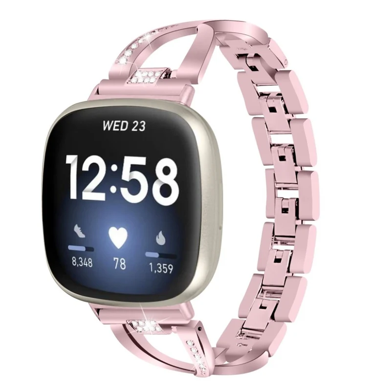 Süß Fitbit Versa 3 / Fitbit Sense Metall und Strass armband