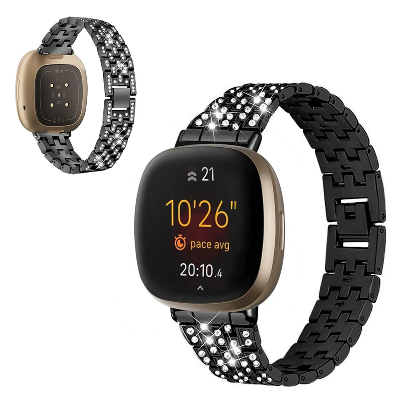 Süß Fitbit Versa 3 / Fitbit Sense Metall und Strass armband