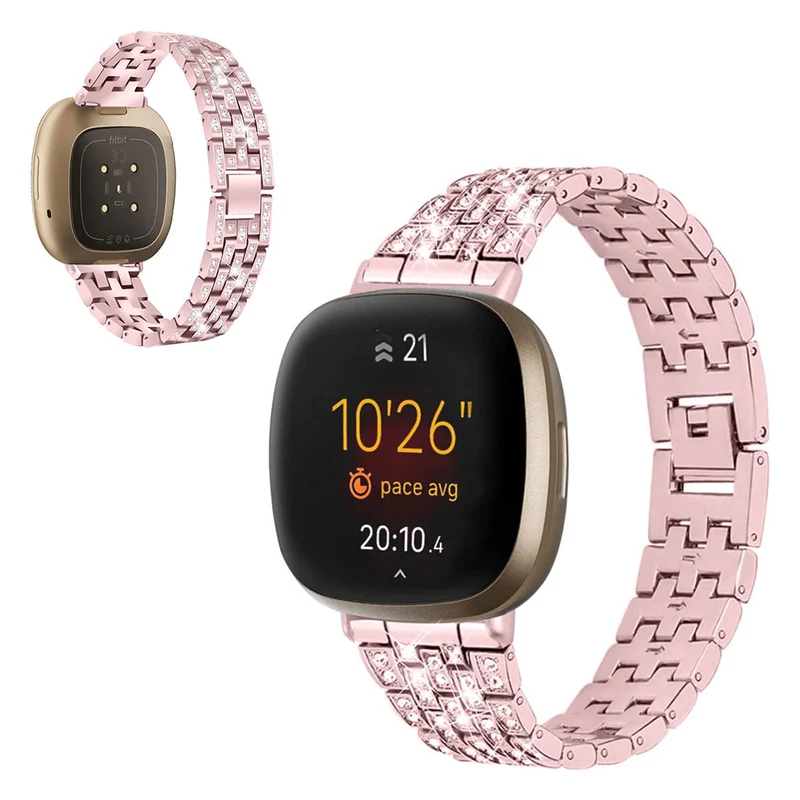 Süß Fitbit Versa 3 / Fitbit Sense Metall und Strass armband