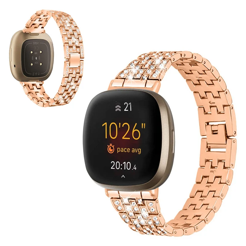 Süß Fitbit Versa 3 / Fitbit Sense Metall und Strass armband