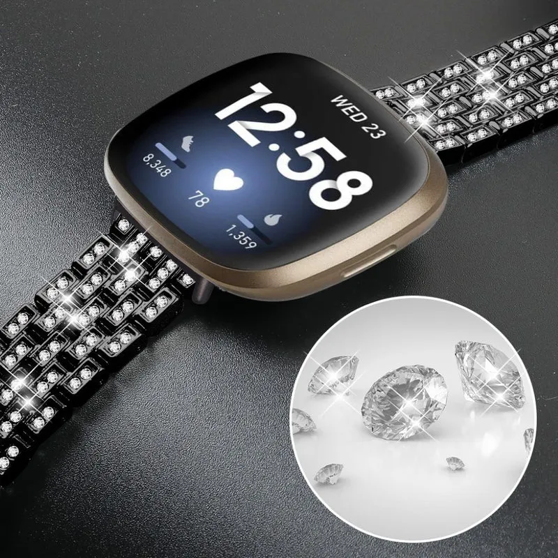 Süß Fitbit Versa 3 / Fitbit Sense Metall und Strass armband