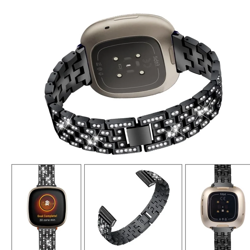 Süß Fitbit Versa 3 / Fitbit Sense Metall und Strass armband