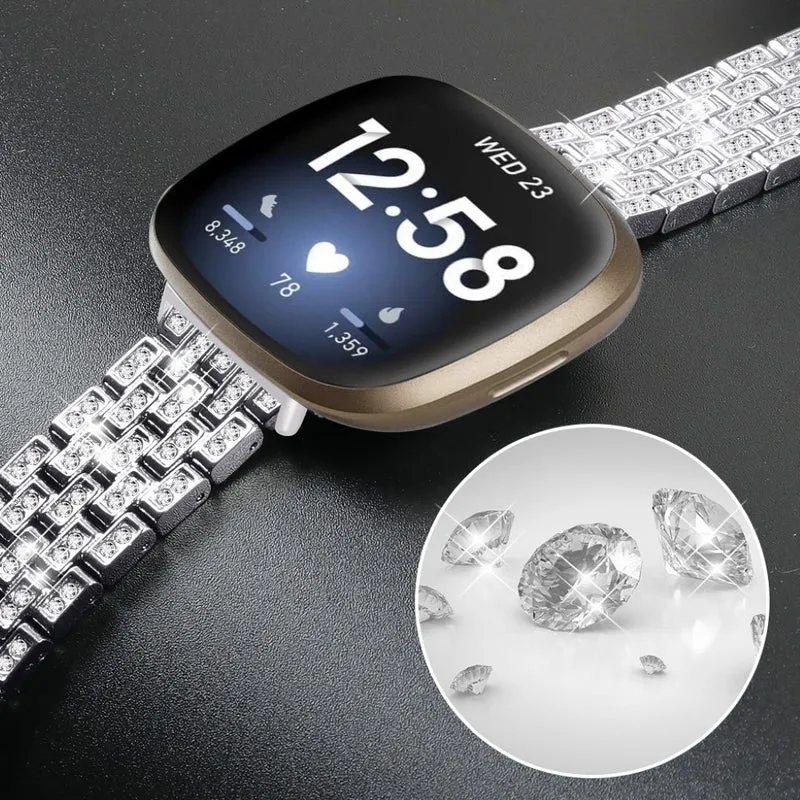 Süß Fitbit Versa 3 / Fitbit Sense Metall und Strass armband