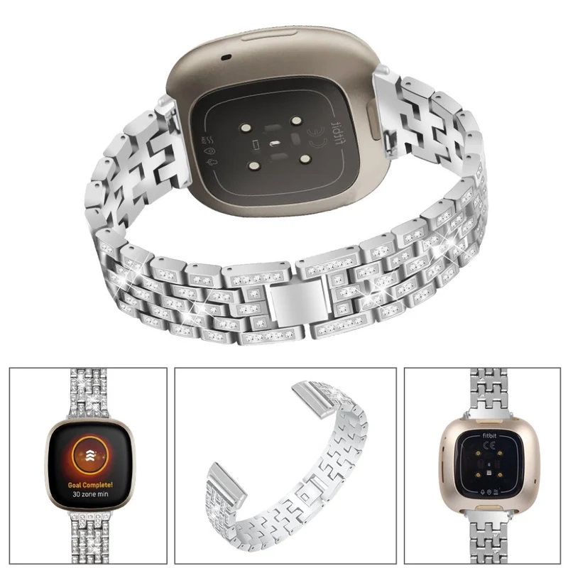 Süß Fitbit Versa 3 / Fitbit Sense Metall und Strass armband