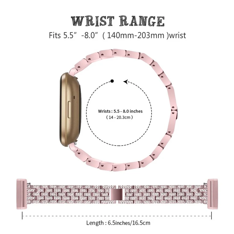 Süß Fitbit Versa 3 / Fitbit Sense Metall und Strass armband