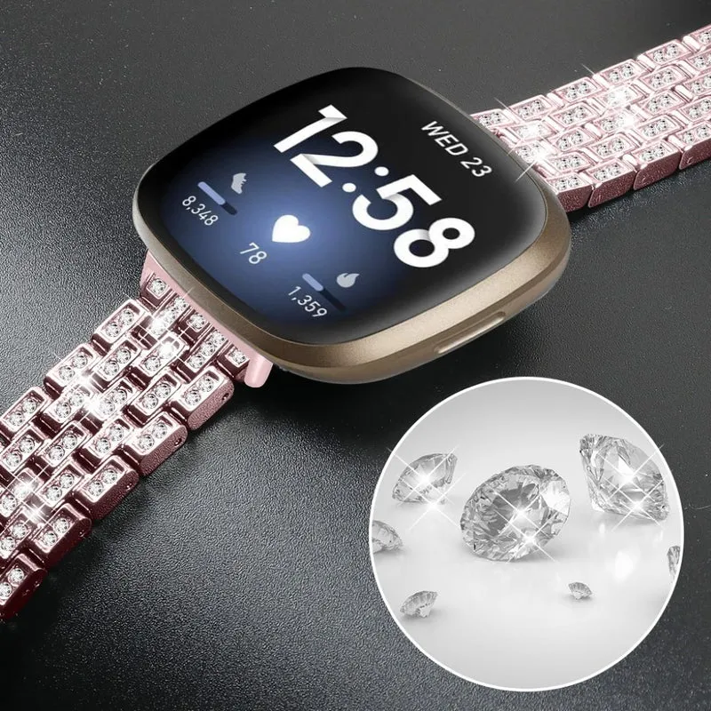 Süß Fitbit Versa 3 / Fitbit Sense Metall und Strass armband