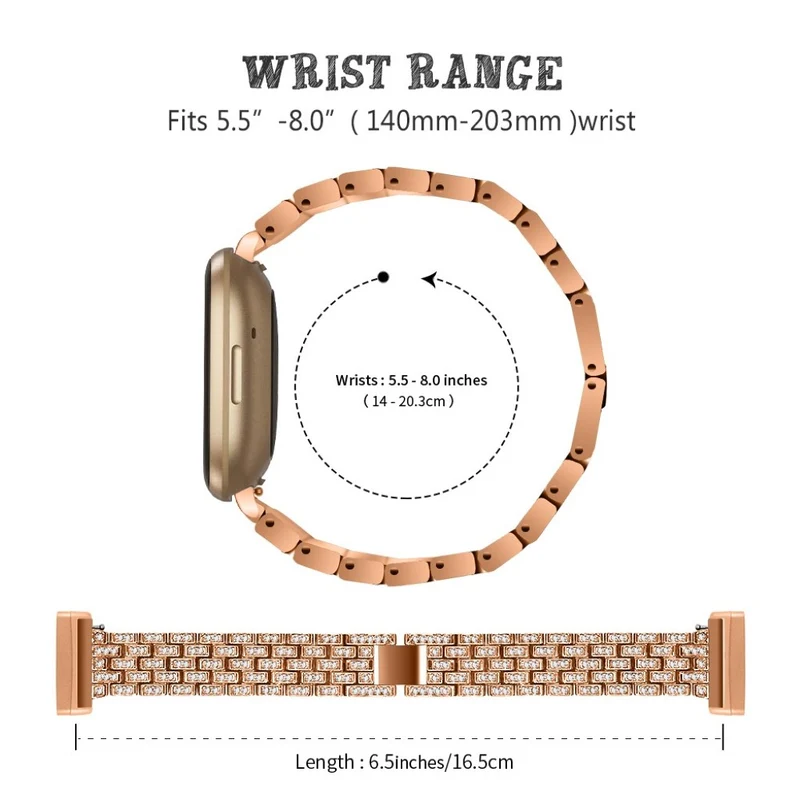 Süß Fitbit Versa 3 / Fitbit Sense Metall und Strass armband