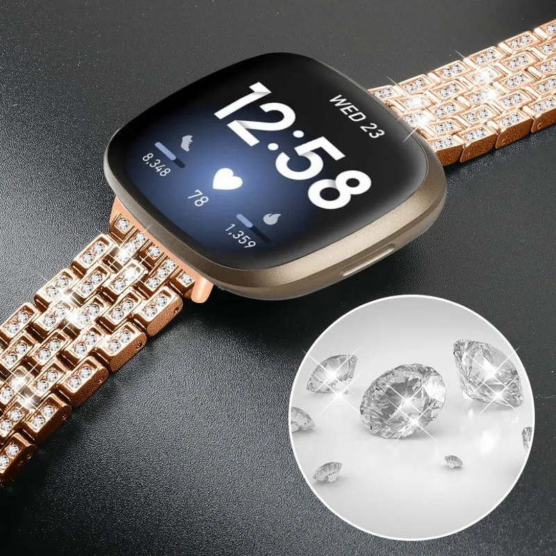 Süß Fitbit Versa 3 / Fitbit Sense Metall und Strass armband
