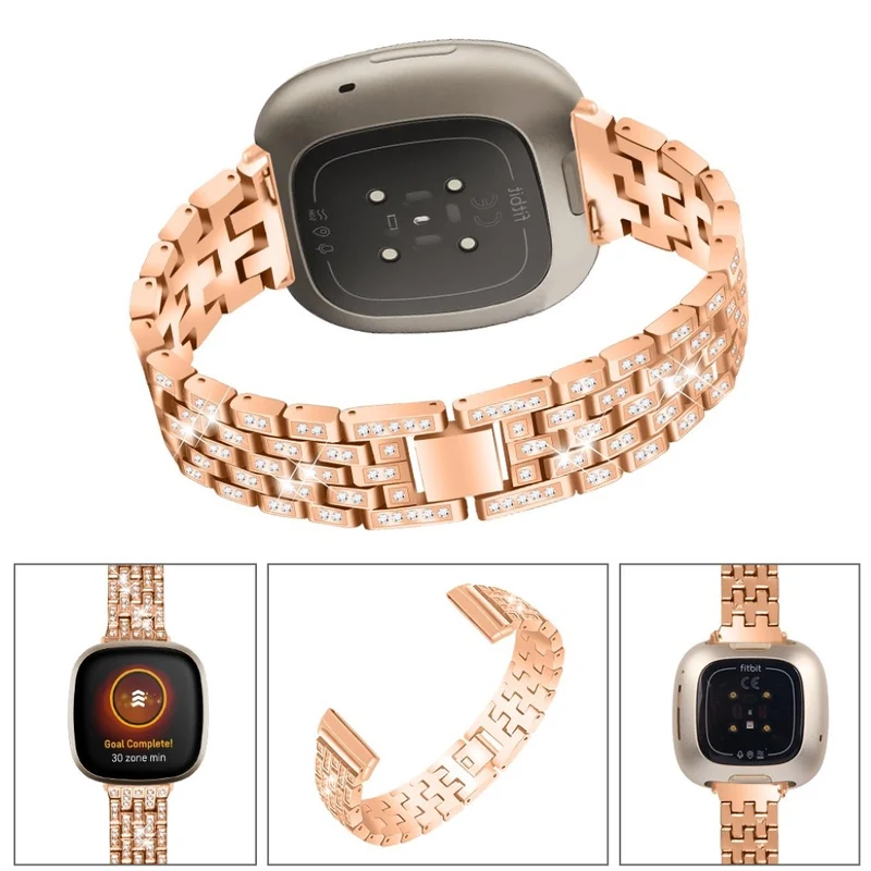 Süß Fitbit Versa 3 / Fitbit Sense Metall und Strass armband
