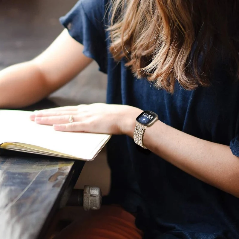 Süß Fitbit Versa 3 / Fitbit Sense Metall und Strass armband
