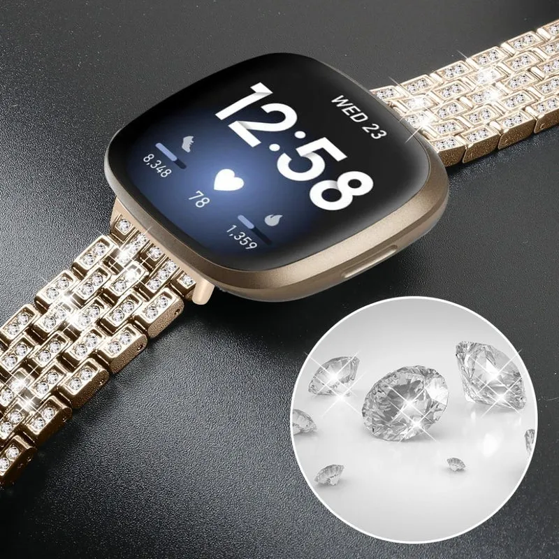 Süß Fitbit Versa 3 / Fitbit Sense Metall und Strass armband