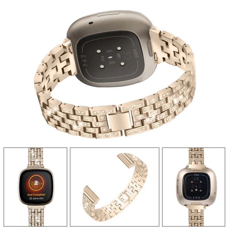 Süß Fitbit Versa 3 / Fitbit Sense Metall und Strass armband