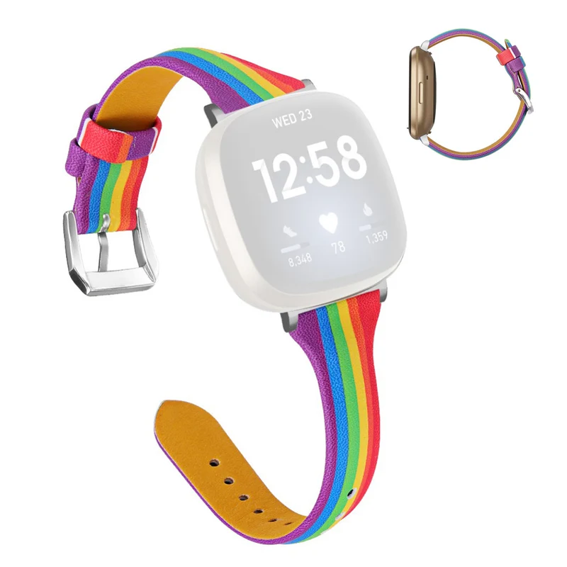 Haltbar Fitbit Versa 3 / Fitbit Sense Echtes Leder armband