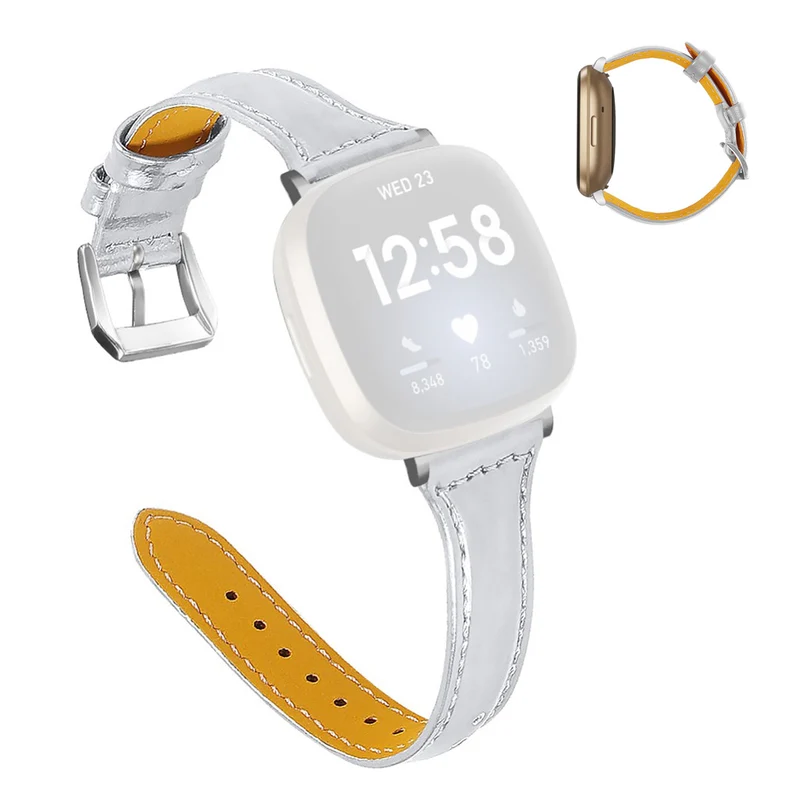 Haltbar Fitbit Versa 3 / Fitbit Sense Echtes Leder armband